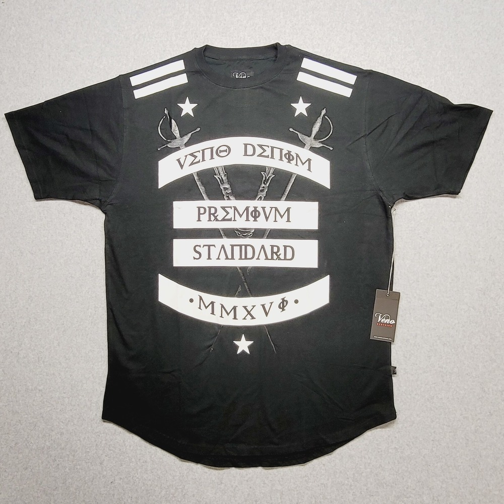 Veno‎ Clothing Men's Size 3XL Tee Shirt Premium Standard Black White Graphic Tee
